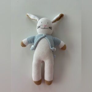 Bella Bliss Knit Bunny Plush Doll Blue Sweater